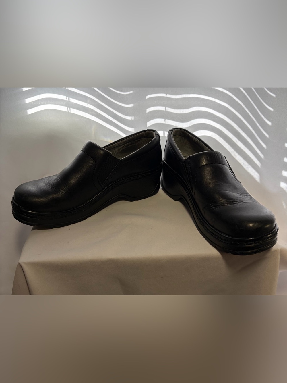 KLOGS Black Leather Clogs size 6